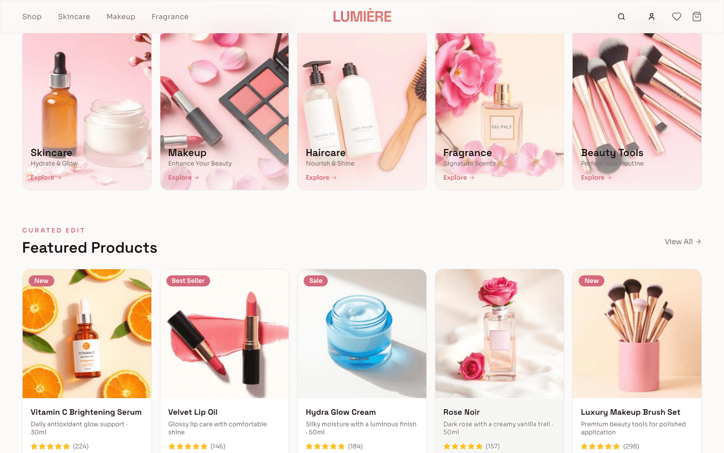 Beauty Products Store screen 2
