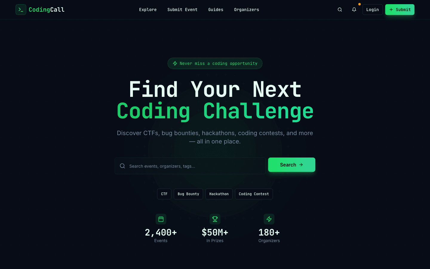 CodingCall Coding Event Marketplace preview