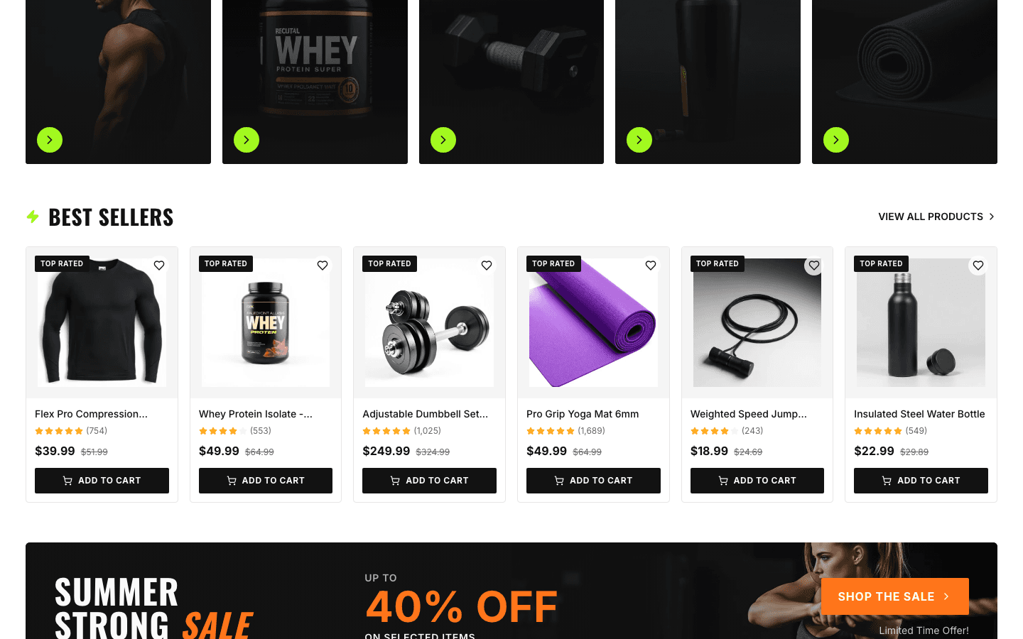 Fitness Store screen 2