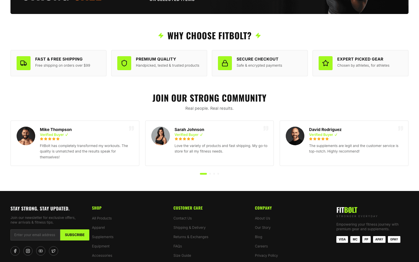 Fitness Store screen 3