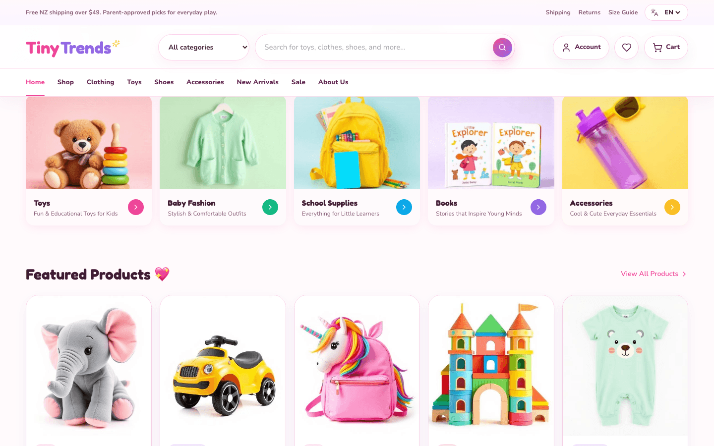 Kids Store screen 2