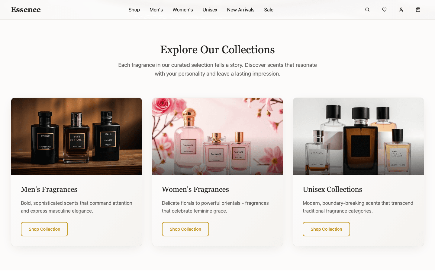 Perfume Store screen 2