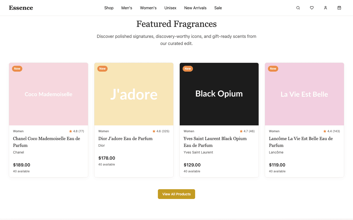Perfume Store screen 3