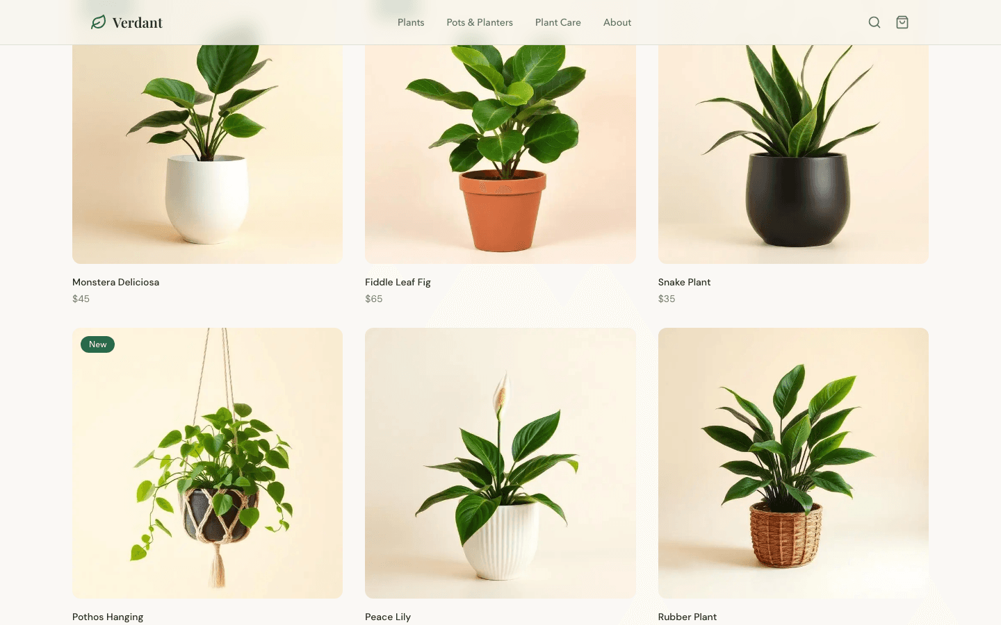 Plant Store screen 2