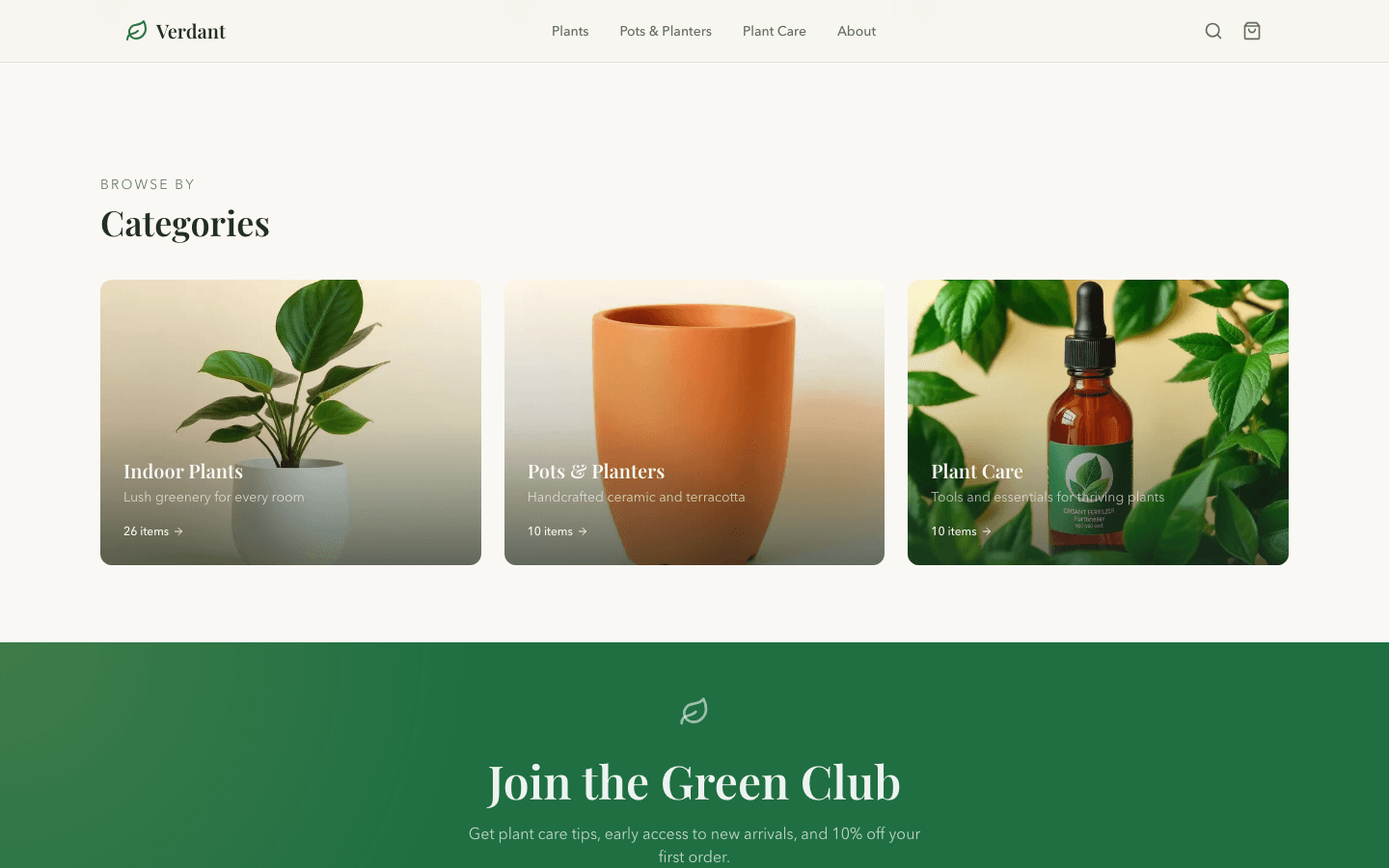 Plant Store screen 3