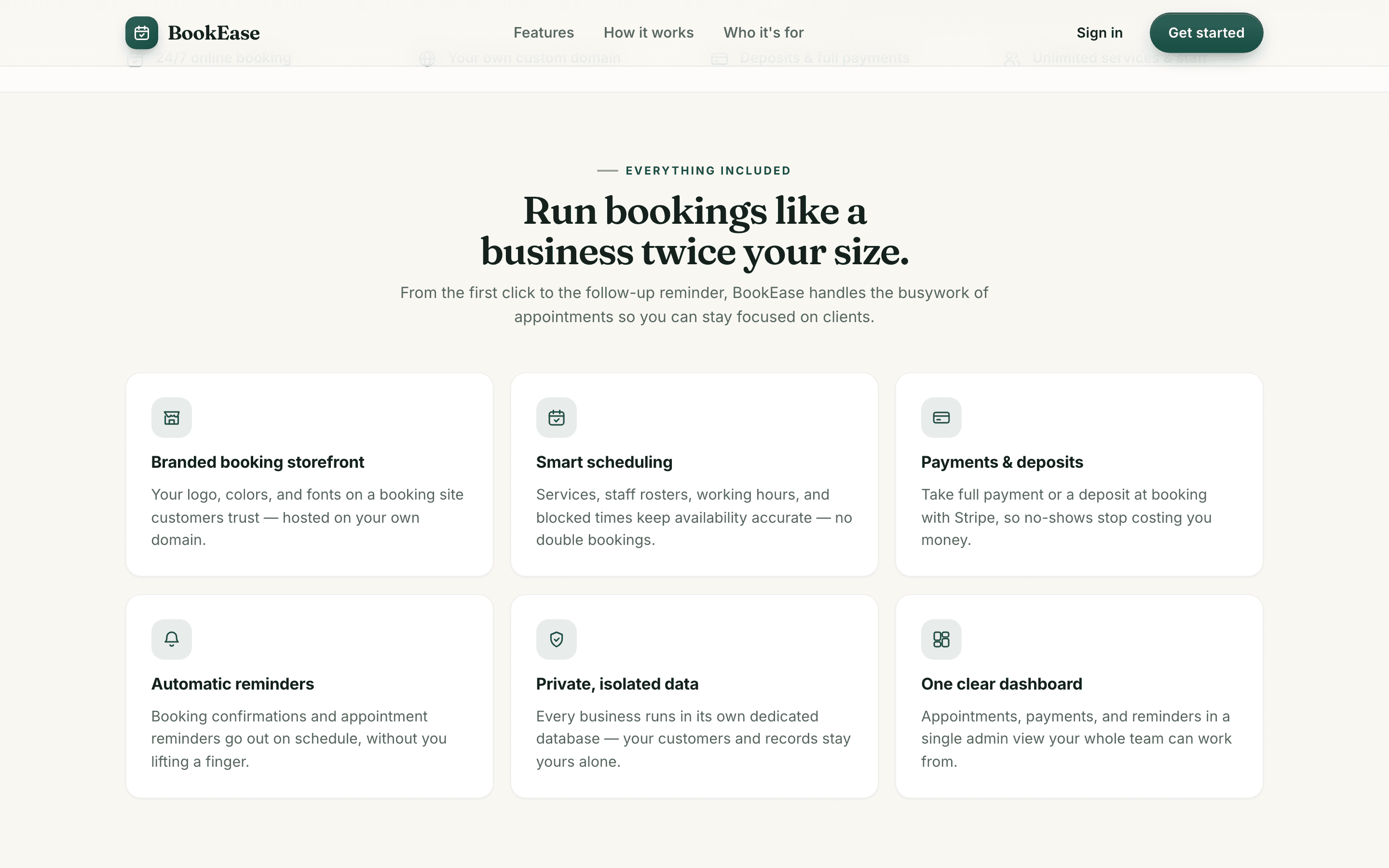 BookEase Multi-Tenant Booking Platform screen 2
