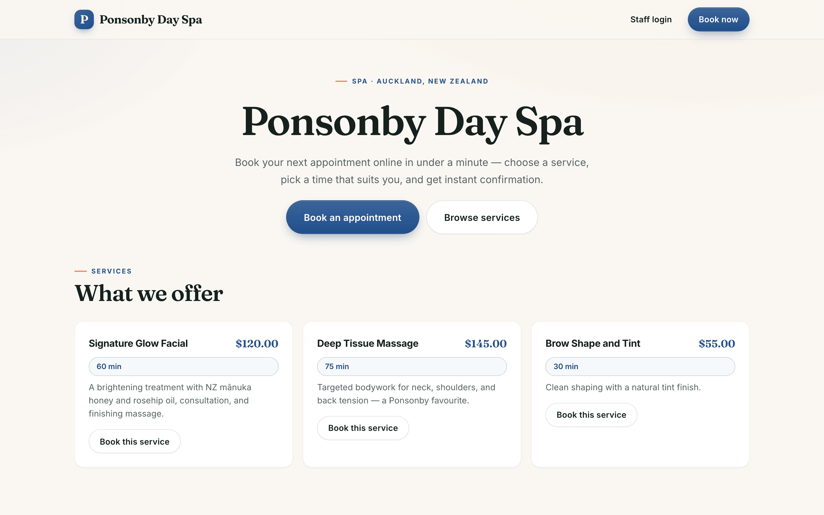 BookEase Multi-Tenant Booking Platform screen 3